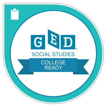 GED Social Studies College Ready digital badge issued by GED Testing Service